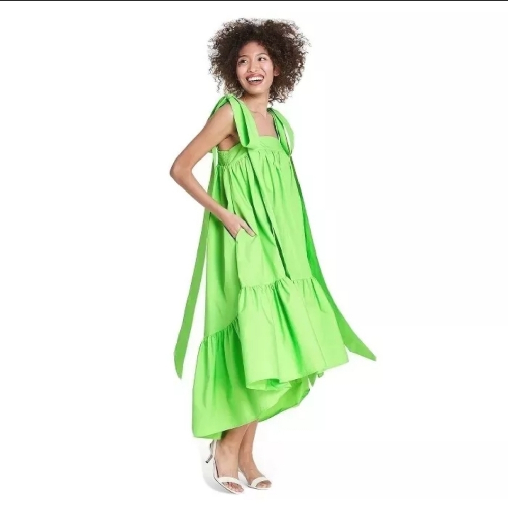Christopher John Rogers Strap Tie Babydoll Dress - Picture 2 of 9